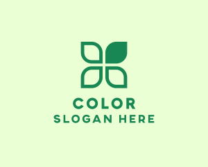 Vegan - Green Eco Leaves logo design