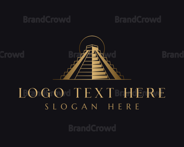 Mayan Pyramid Landmark Logo