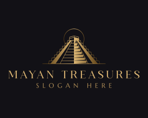 Mayan - Mayan Pyramid Landmark logo design