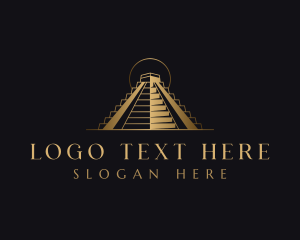 Aztec - Mayan Pyramid Landmark logo design