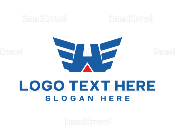 Aviation Wings Letter W Logo