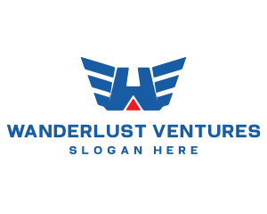 Aviation Wings Letter W logo design