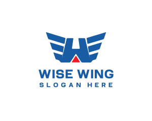 Aviation Wings Letter W logo design