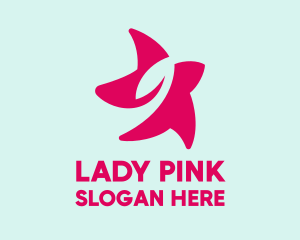 Pink Leaf Star Beauty logo design