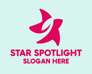 Pink Leaf Star Beauty logo design