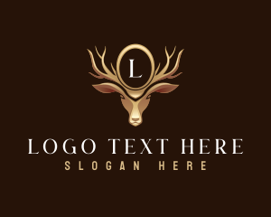 Wild - Elegant Deer Crest logo design