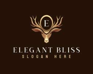 Elk - Elegant Deer Crest logo design