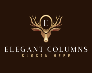 Elegant Deer Crest logo design