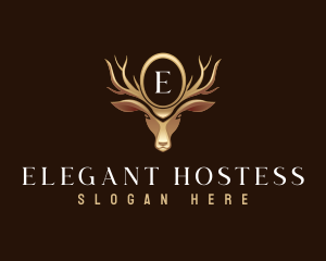 Elegant Deer Crest logo design