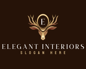 Elegant Deer Crest logo design