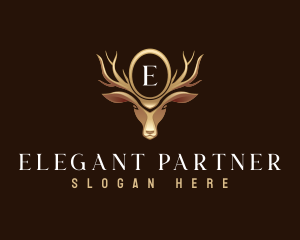 Elegant Deer Crest logo design