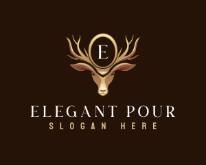 Elegant Deer Crest logo design