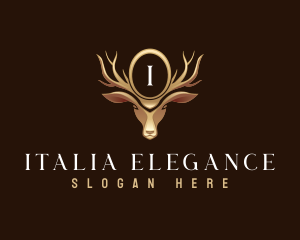 Elegant Deer Crest logo design