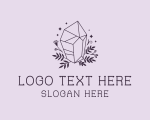 Jewelry - Crystal Gemstone Flower logo design