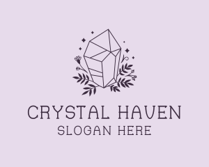 Crystals - Crystal Gemstone Flower logo design