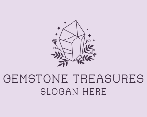 Crystal Gemstone Flower logo design