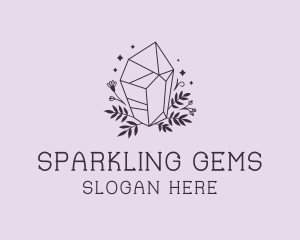 Crystal Gemstone Flower logo design