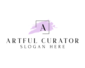 Square Watercolor Art Gallery logo design