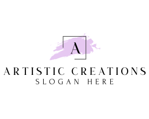 Creations - Square Watercolor Art Gallery logo design