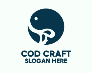 Cod - Blue Fish Circular Badge logo design