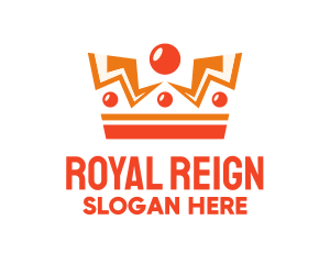 Reign - Orange Bolt Crown logo design