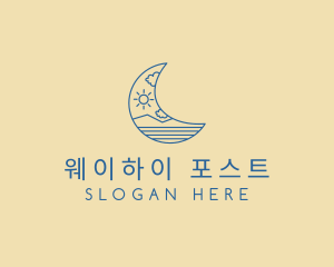 Crescent Moon Landscape logo design