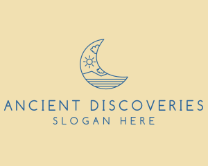 Crescent Moon Landscape logo design