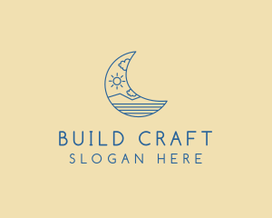 Crescent Moon Landscape logo design