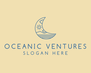 Crescent Moon Landscape logo design