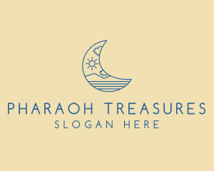 Crescent Moon Landscape logo design