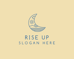 Crescent Moon Landscape logo design