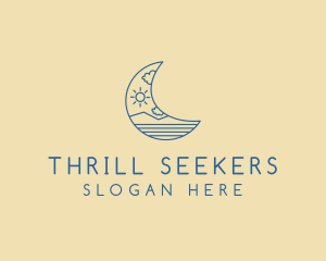 Crescent Moon Landscape logo design