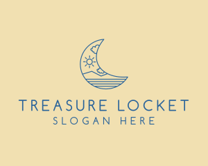 Crescent Moon Landscape logo design