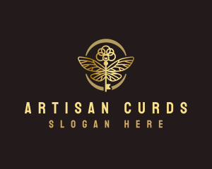 Antique Key Wings logo design