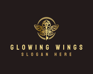 Antique Key Wings logo design