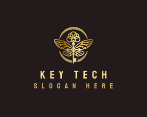 Antique Key Wings logo design