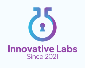 Laboratory Flask Lock  logo design