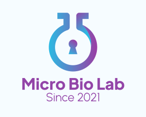 Laboratory Flask Lock  logo design