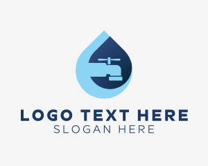 Distilled - Clean Waterdrop Faucet logo design
