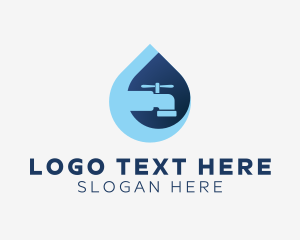 Aqua - Clean Waterdrop Faucet logo design