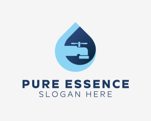 Clean Waterdrop Faucet logo design