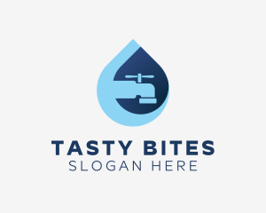 Distilled - Clean Waterdrop Faucet logo design