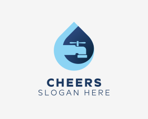 Droplet - Clean Waterdrop Faucet logo design
