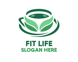 Coffee Bean - Green Organic Tea Leaves logo design