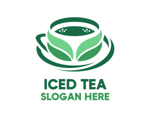 Green Organic Tea Leaves logo design