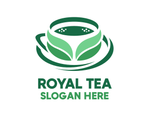 Green Organic Tea Leaves logo design