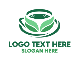 Tea - Green Organic Tea Leaves logo design