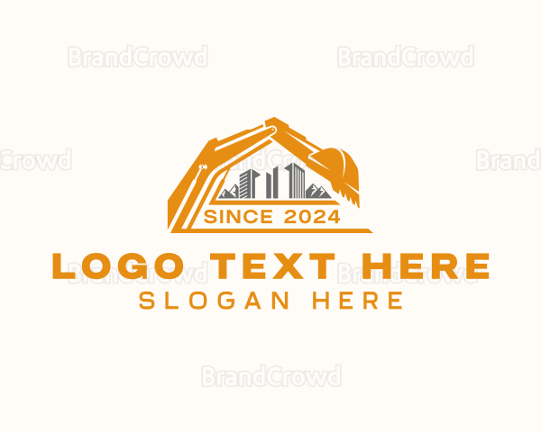 Building Construction Excavator Logo