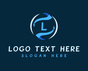 Load - Digital Ribbon Arrow logo design