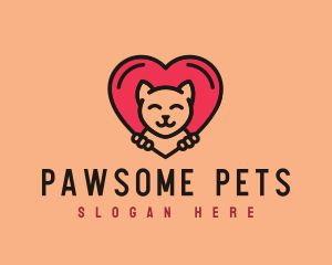 Pet - Pet Cat Heart logo design